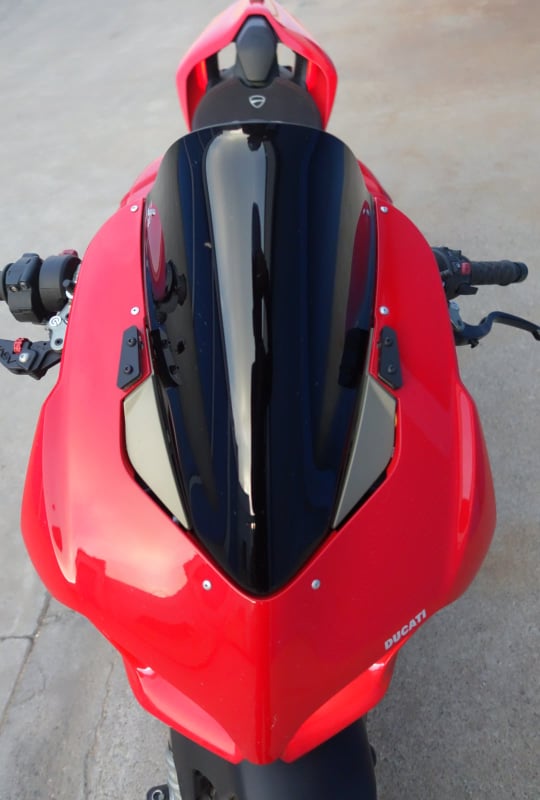 Ducati Panigale V4 mirror block off top view