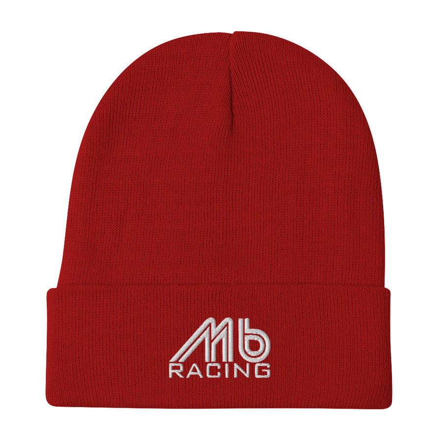 MB Racing white Embroidered Beanie